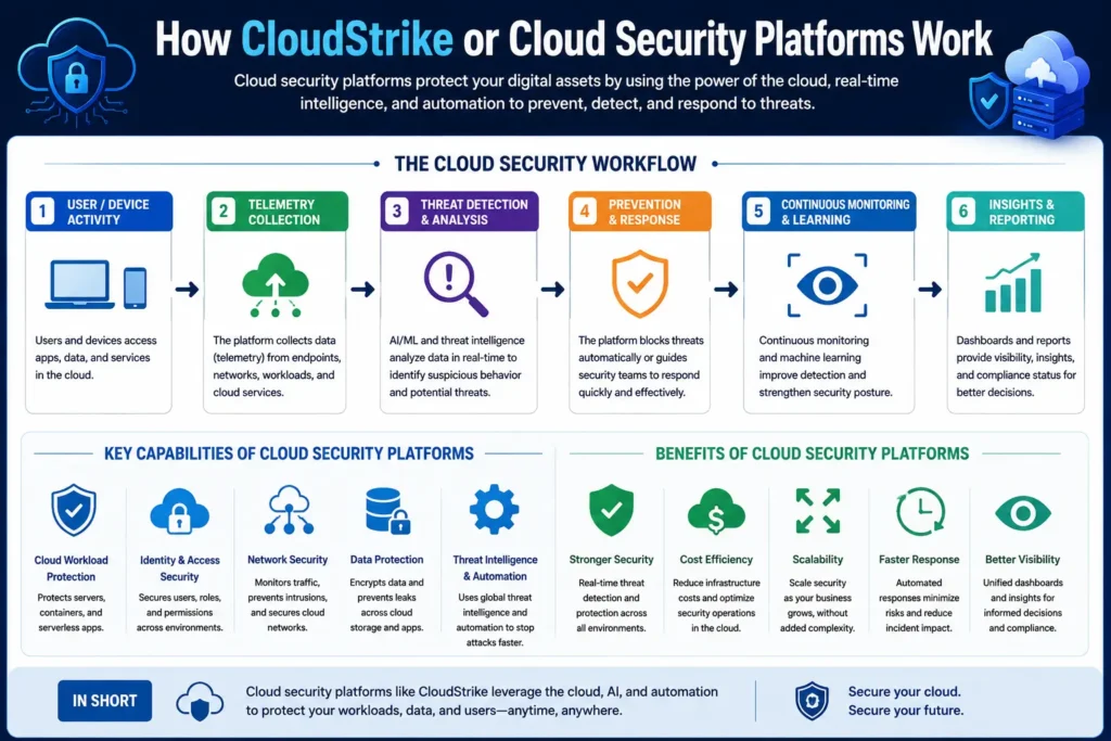 How CloudStrike or Cloud Security Platforms Work